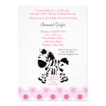 Cute Pink Zebra Baby Shower 5x7 Invitation invitations