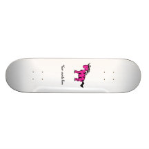 Cute pink zebra skate board