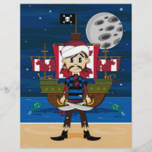 Cute Pirate and Ship Scene Flyer