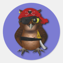 Cute Pirate Owl Sticker