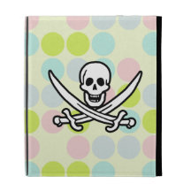 Cute Pirate; Pastel Colors, Polka Dot iPad Folio Covers