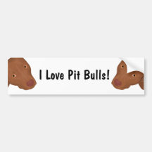 Cute Pit Bull portrait Bumper Stickers
