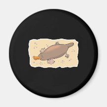 cute platypus in the sand magnet
