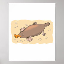 cute platypus in the sand print