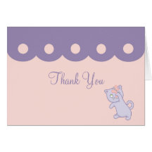 Cute Playful Kitten Birthday Party Thank You Note Greeting Card