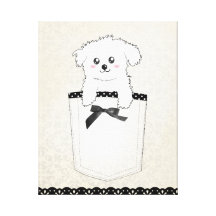 Cute Pocket Puppy Dog Canvas Print