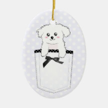 Cute Pocket Puppy Dog Christmas Ornament