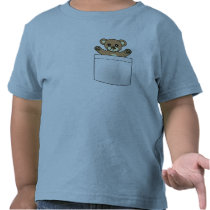 Cute Pocket Teddy Bear - Light T-shirt