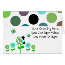 Cute Polka Dot Flowers Greeting Card