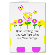 Cute Polka Dot Flowers Greeting Card