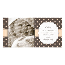 Cute Polka Dots Birth Announcement Photo Card