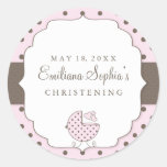 Cute Polka Dots Modern Christening Sticker