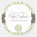 Cute Polka Dots Modern Christening Sticker