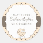 Cute Polka Dots Modern Christening Sticker