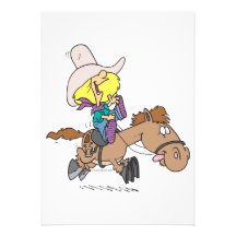 cute pony ride cartoon custom announcement