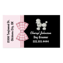 Cute Poodle Dog Groomer Business Card
