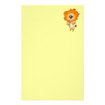 Cute pouncing lion personalized stationery