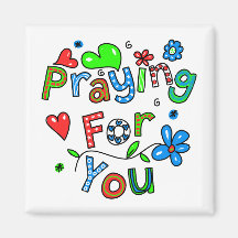 Cute Praying For You Greeting Text Expression Magnets