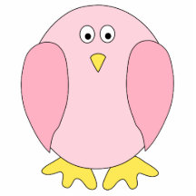 Cute Pretty Pink Bird Cartoon. Acrylic Cut Outs
