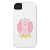 Cute Pretty Pink Bird Cartoon. Case-Mate iPhone 4 Case