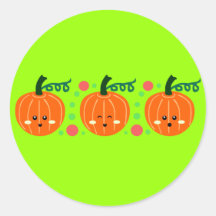Cute Pumpkins Round Stickers