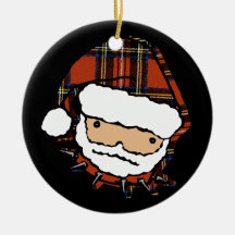 Cute Punk Plaid Santa Christmas Tree Ornaments