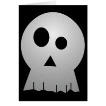 CUTE PUNKY HALLOWEEN SKULL GREETING CARD