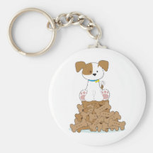 Cute Puppy and Bones Key Chain