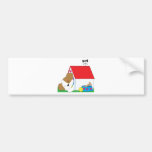 Cute Puppy Dog House Bumper Stickers
