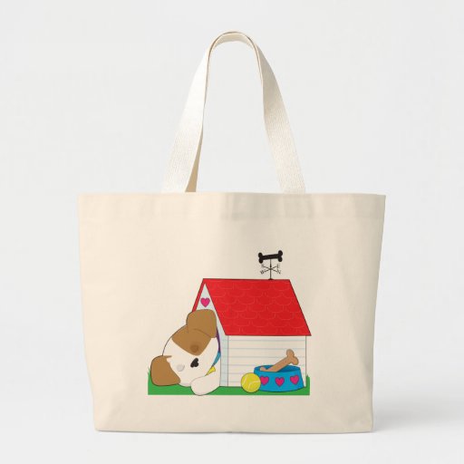 Cute Puppy Dog House Tote Bag