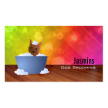 Cute puppy in bath Business Cards