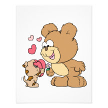 cute puppy love valentine teddy bear design personalized invites