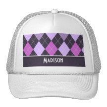 Cute Purple Argyle Hats