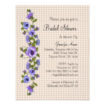Cute Purple Floral Bridal Shower Invite
