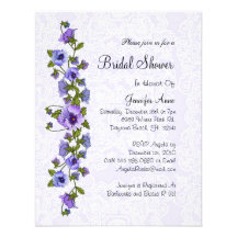 Cute Purple Floral Bridal Shower Invite
