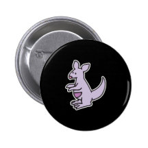 cute purple kangaroo pinback buttons