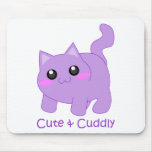 cute purple kitten mouse pads