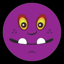 Cute Purple Monster Face w/ an Underbite stickers
