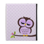 Cute Purple Owl iPad Folio Cover