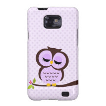 Cute Purple Owl Samsung Galaxy S Case