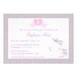 Cute purple unicorn pony birthday party invitation