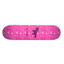Cute purple zebra pink hearts skate board deck