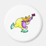 Cute Race Car Loving Clown Magnet