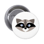 Cute Racoon Face Pinback Buttons