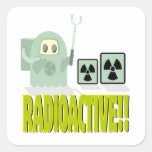 cute radioactive dude square stickers