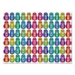 Cute Rainbow Matryoshka Owl Photo Print