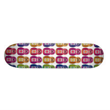 Cute Rainbow Matryoshka Owl Skateboard