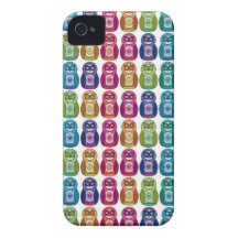 Cute Rainbow Matryoshka Owls Case-Mate iPhone 4 Cases