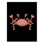 Cute Red Beach Crab Cartoon Character Design Postcard