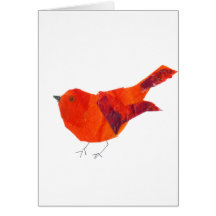 Cute Red Bird Greeting Card